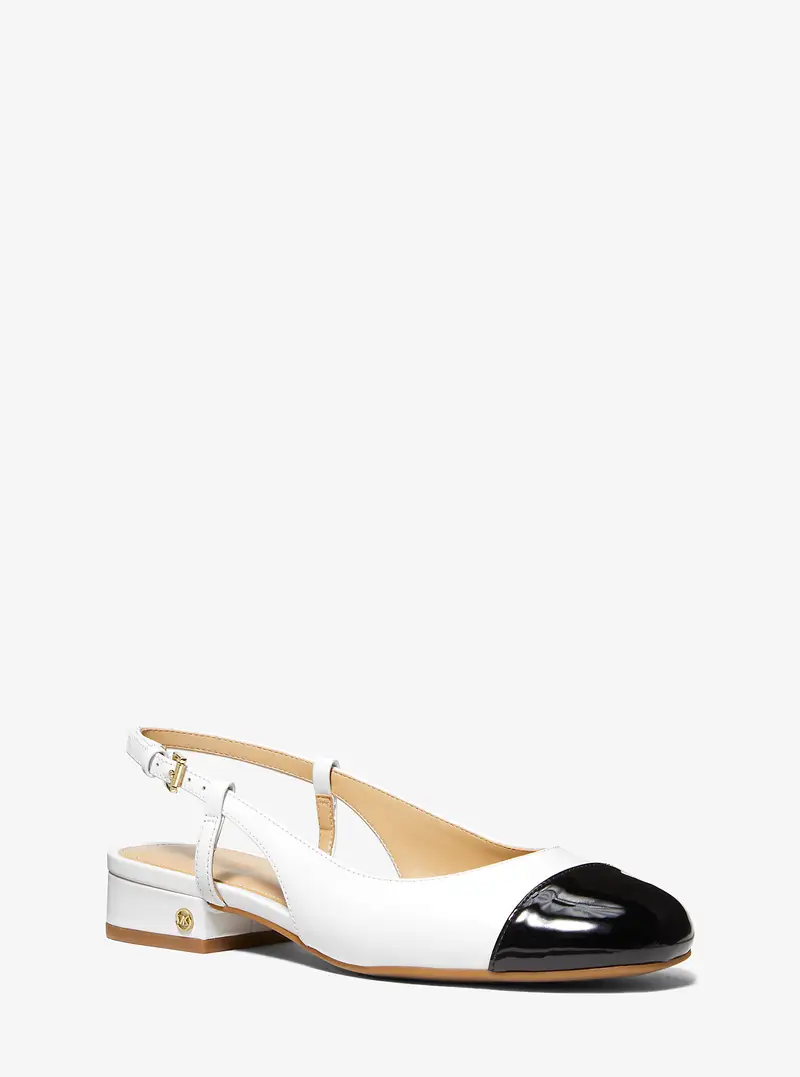 MK Slingback bassa Perla in pelle - Bianco - Michael Kors