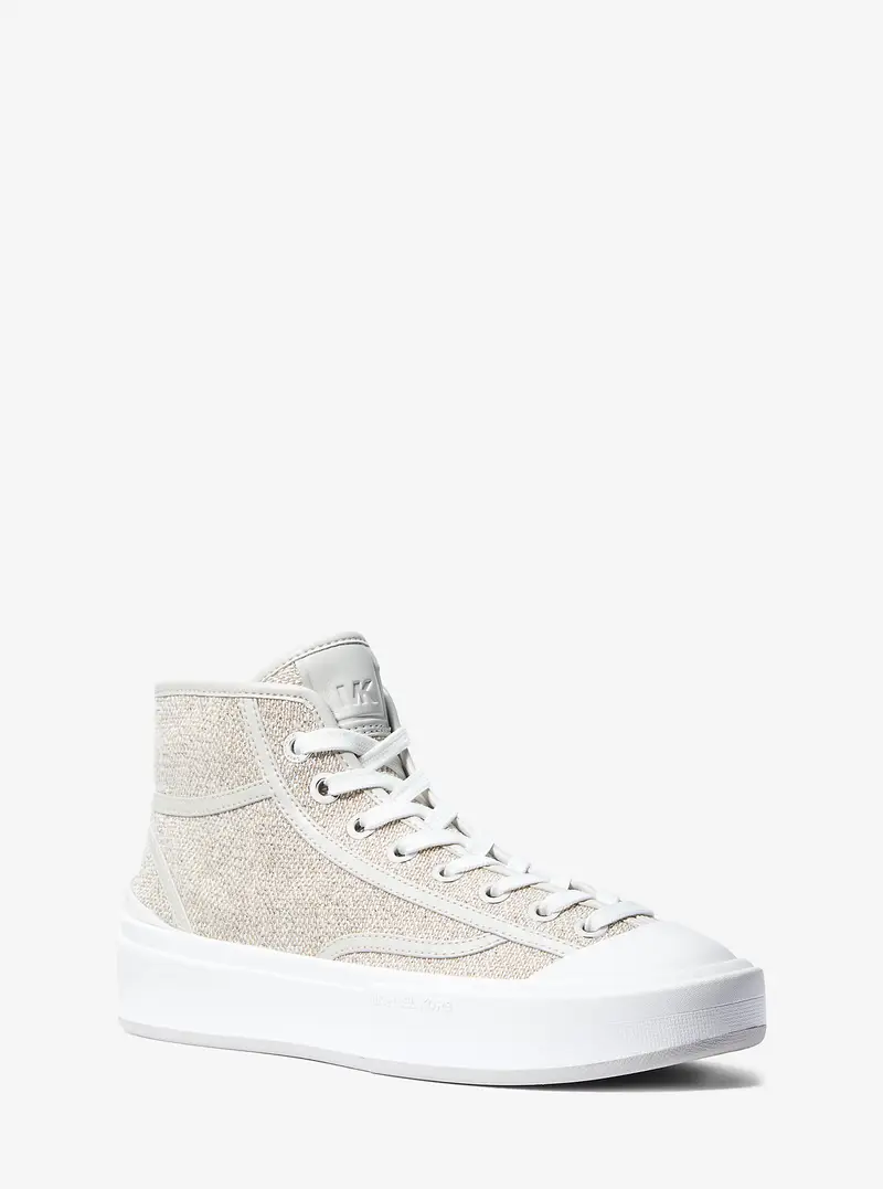 MK Sneaker alta Jude in misto cotone - Argento - Michael Kors