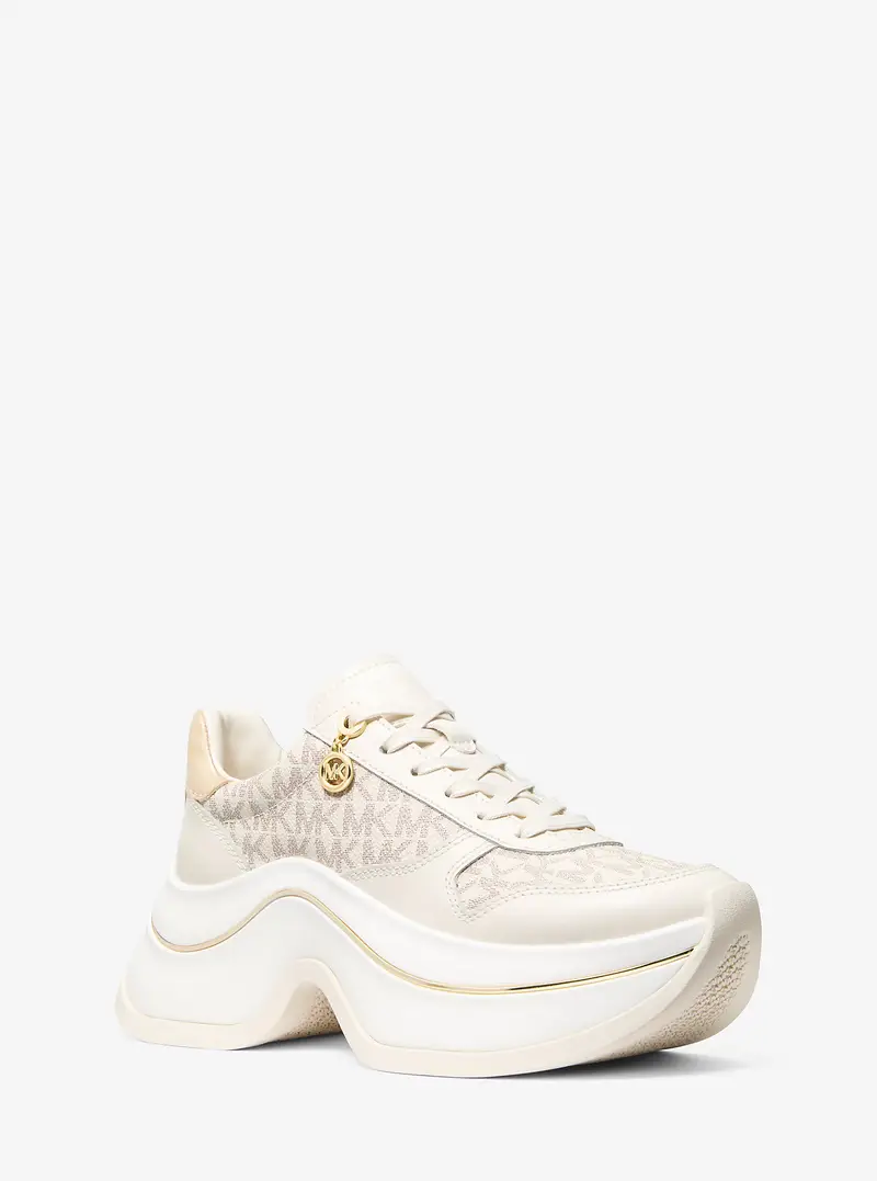 MK Sneaker Arla in pelle e pelle scamosciata - Naturale - Michael Kors
