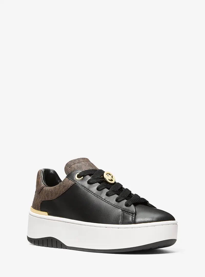 MK Sneaker Dottie in pelle con logo - Marrone - Michael Kors
