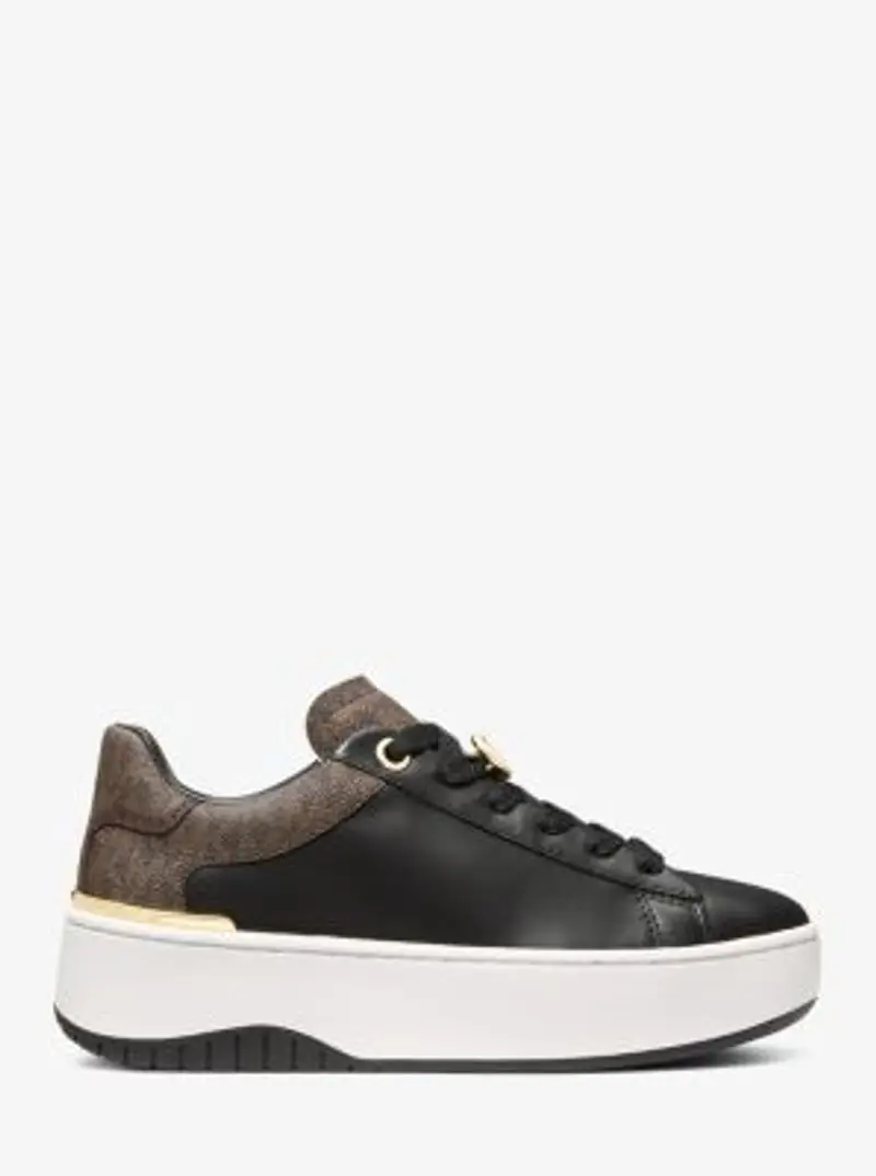 MK Sneaker Dottie in pelle con logo - Marrone - Michael Kors miniatura 2