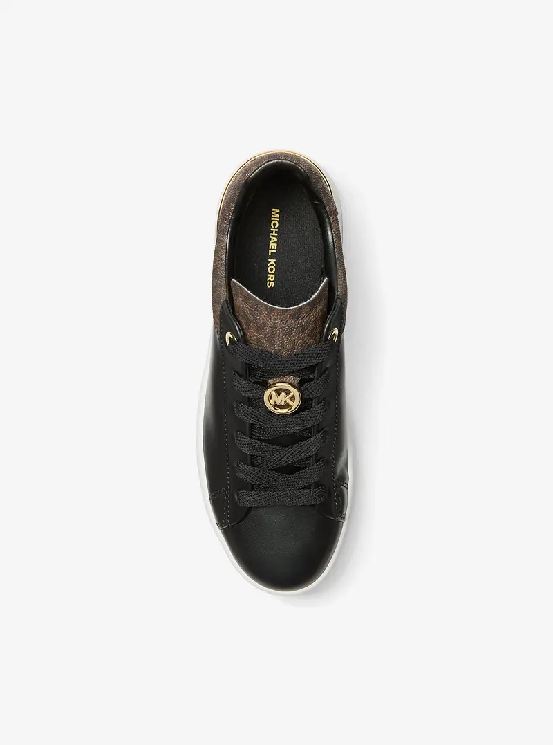MK Sneaker Dottie in pelle con logo - Marrone - Michael Kors miniatura 3