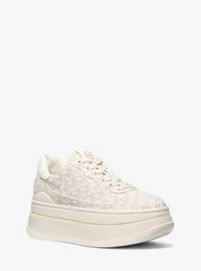 MK Sneaker Hayes con logo e plateau - Naturale - Michael Kors miniatura 2