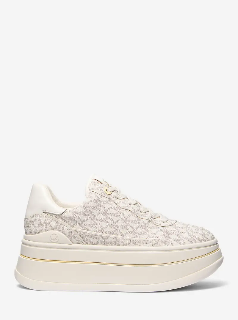 MK Sneaker Hayes con logo e plateau - Naturale - Michael Kors miniatura 3