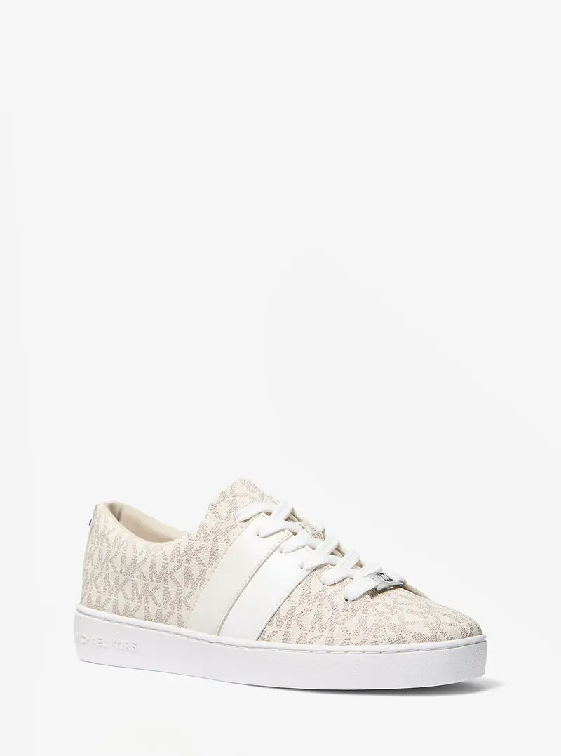 MK Sneaker Keaton a righe con logo - Naturale - Michael Kors