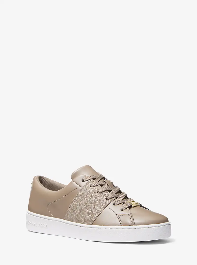 MK Sneaker Keaton con righe e stampa logo - Naturale - Michael Kors