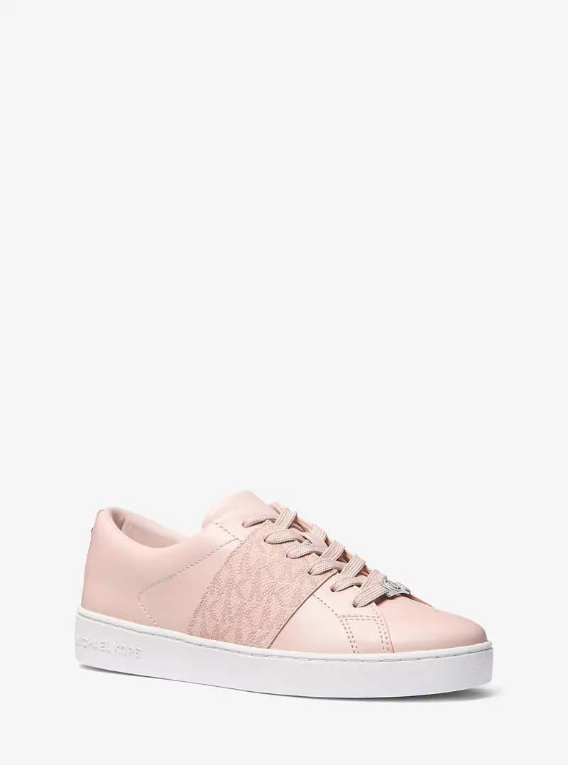MK Sneaker Keaton con righe e stampa logo - Rosa - Michael Kors
