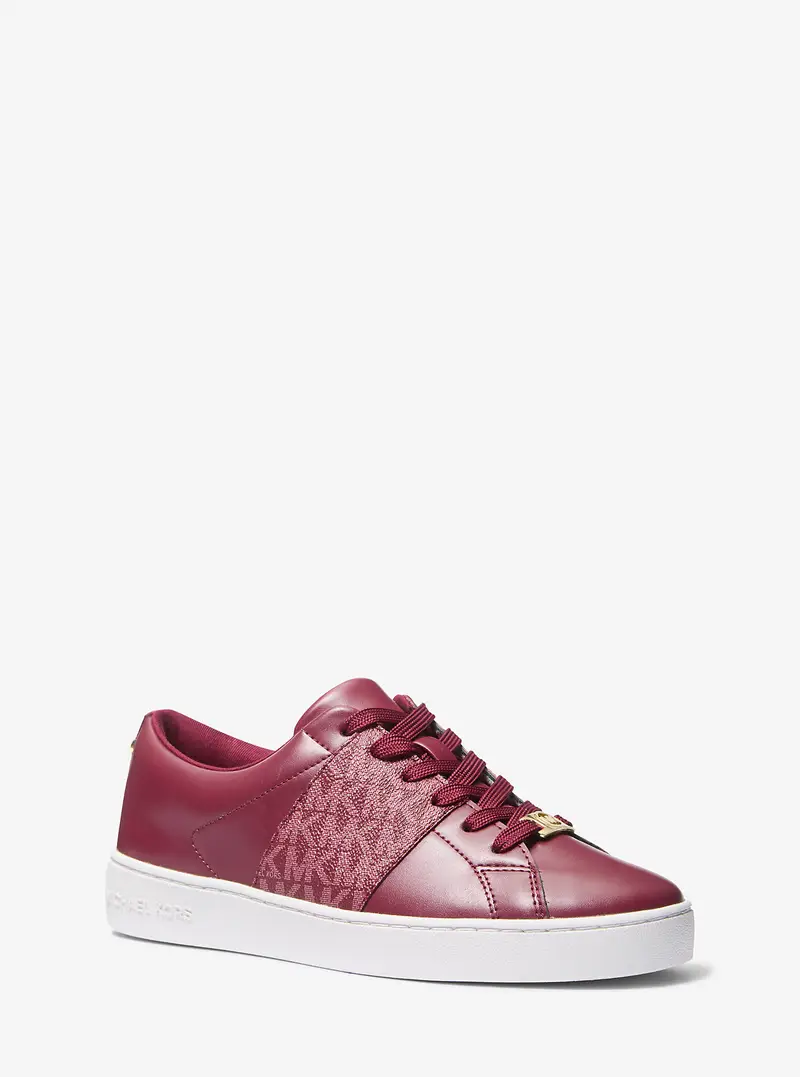 MK Sneaker Keaton con righe e stampa logo - Viola - Michael Kors