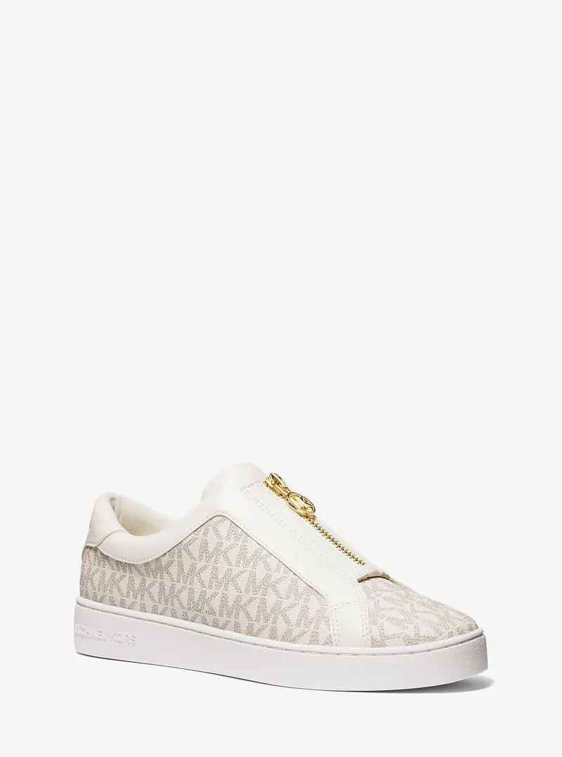 MK Sneaker Keaton con zip e logo - Naturale - Michael Kors