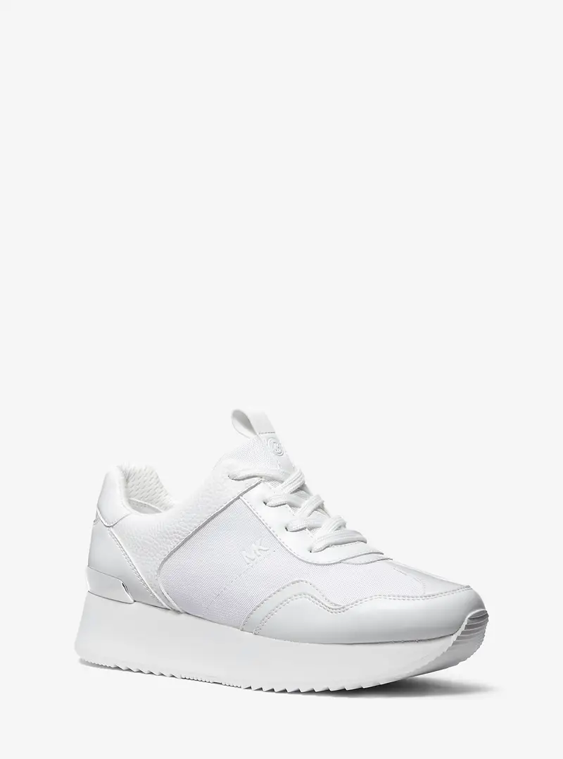 MK Sneaker Raina in tela con plateau - Bianco - Michael Kors