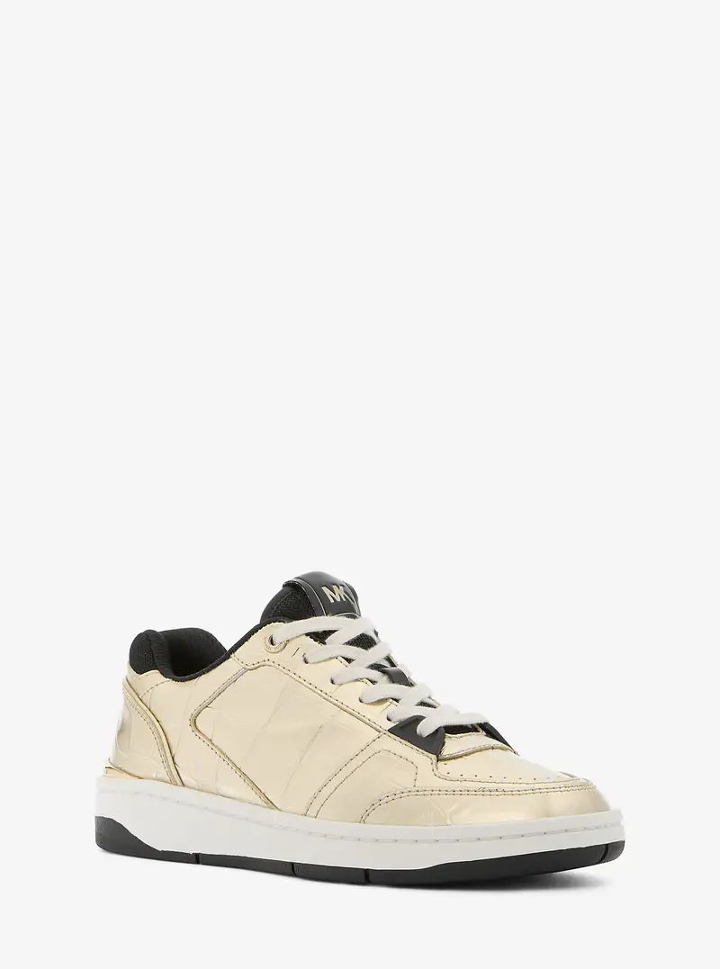MK Sneaker Rebel in pelle stampa coccodrillo metallizzata - Oro - Michael Kors