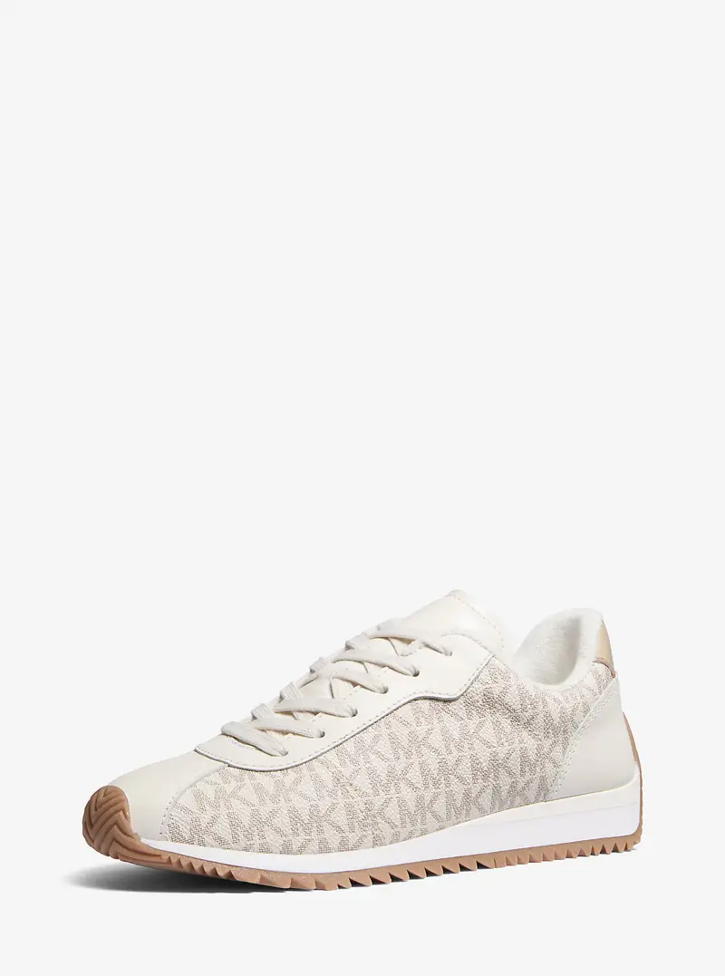 MK Sneaker Rhodes con stampa logo - Naturale - Michael Kors miniatura 3