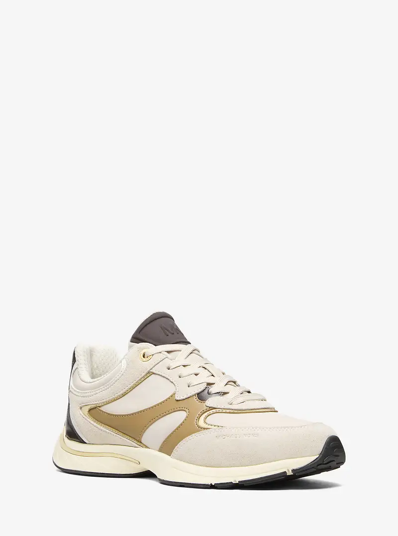 MK Sneaker Riley in materiale misto - Naturale - Michael Kors