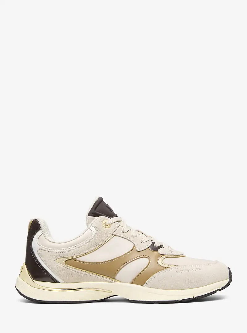 MK Sneaker Riley in materiale misto - Naturale - Michael Kors miniatura 2