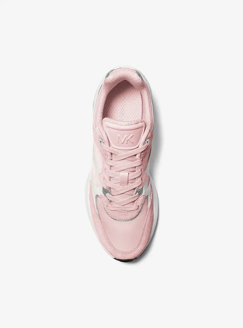MK Sneaker Riley in materiale misto - Rosa - Michael Kors miniatura 3