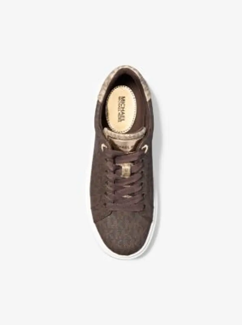 MK Sneaker Romey bicolore con plateau e logo metallizzato - Marrone - Michael Kors miniatura 2