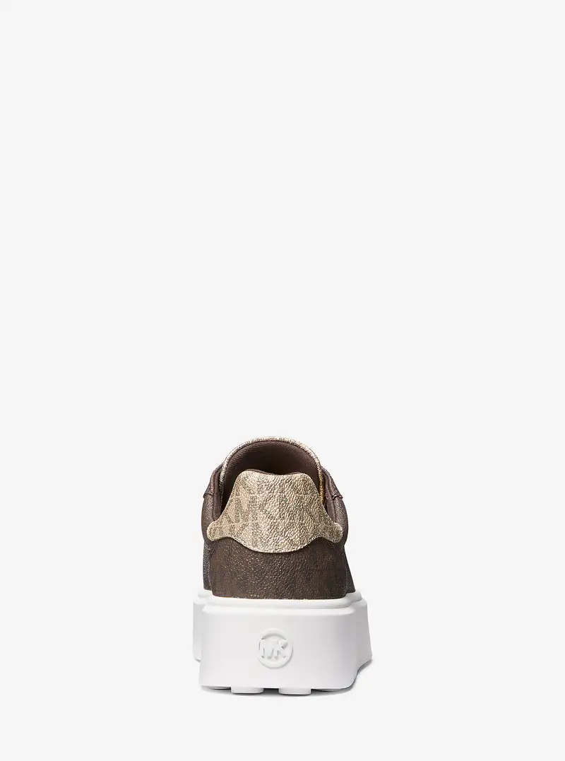 MK Sneaker Romey bicolore con plateau e logo metallizzato - Marrone - Michael Kors miniatura 3
