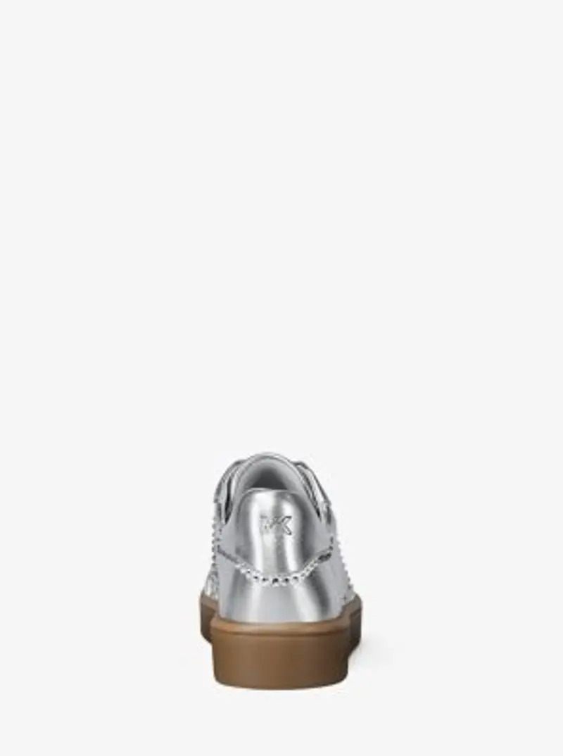 MK Sneaker Scotty in pelle metallizzata con decorazioni - Argento - Michael Kors miniatura 2