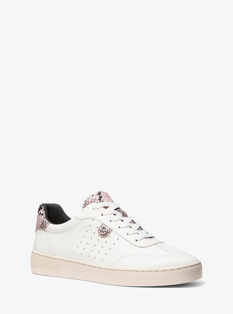 MK Sneaker Scotty in pelle stampa serpente - Rosa - Michael Kors
