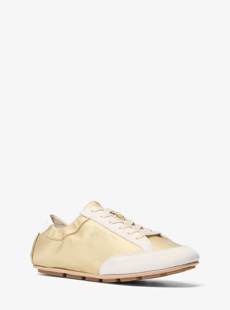 MK Sneaker Susie in pelle metallizzata e pelle scamosciata - Oro - Michael Kors