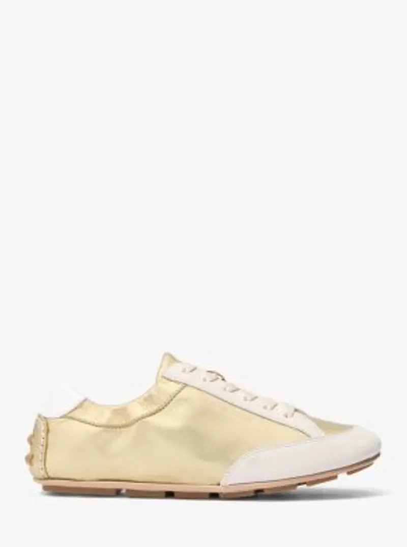 MK Sneaker Susie in pelle metallizzata e pelle scamosciata - Oro - Michael Kors miniatura 2