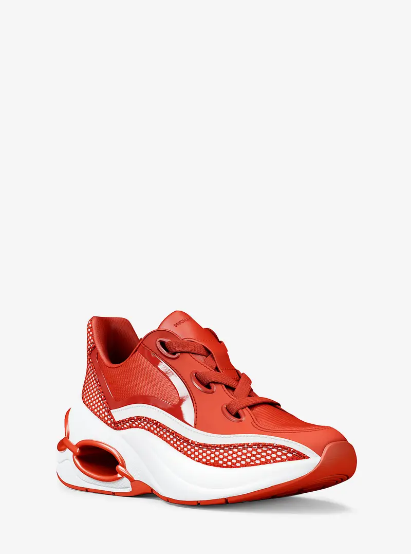 MK Sneaker Toni in materiale misto - Rosso - Michael Kors