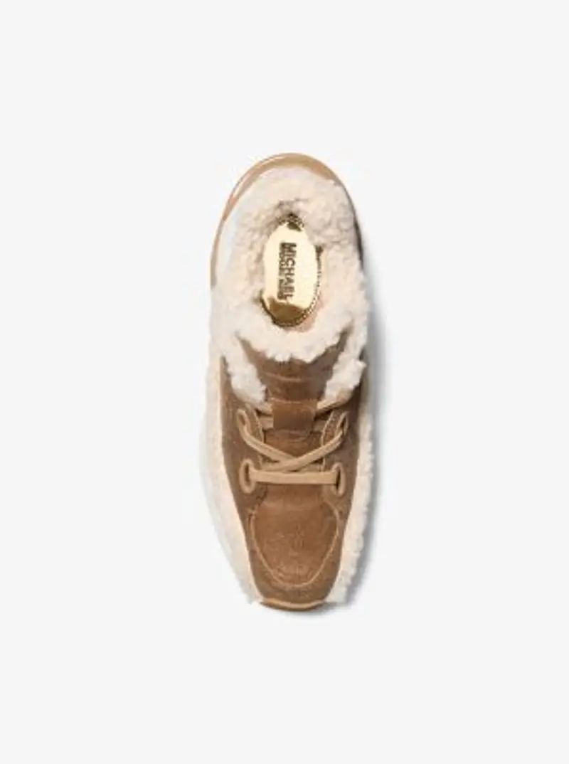 MK Sneaker Toni in pelle effetto consumato e sherpa - Naturale - Michael Kors miniatura 2