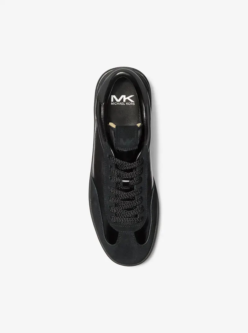 MK Sneaker Wilton in pelle liscia e scamosciata - Nero - Michael Kors miniatura 3