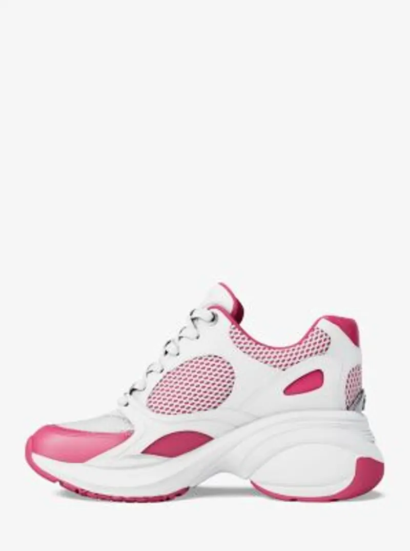 MK Sneaker Zuma in pelle e mesh - Rosa - Michael Kors miniatura 3