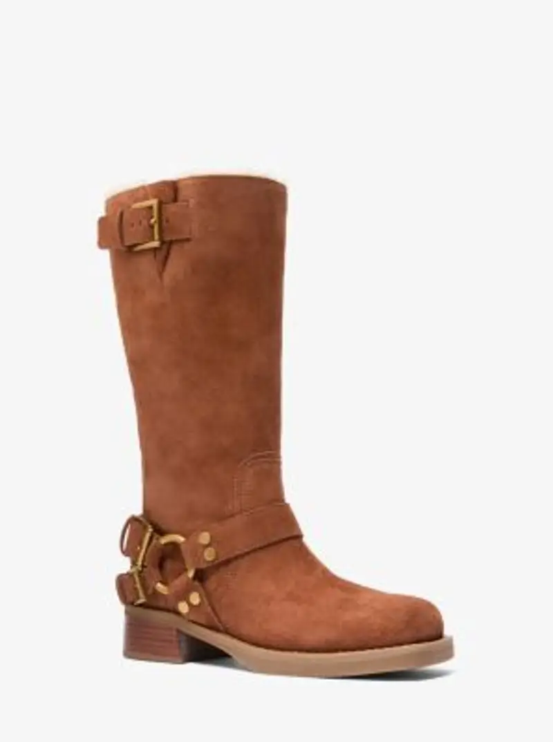 MK Stivale da moto Crosby in pelle scamosciata - Marrone - Michael Kors miniatura 2