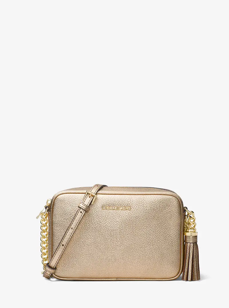 MK Tracolla Ginny in pelle metallizzata - Oro - Michael Kors