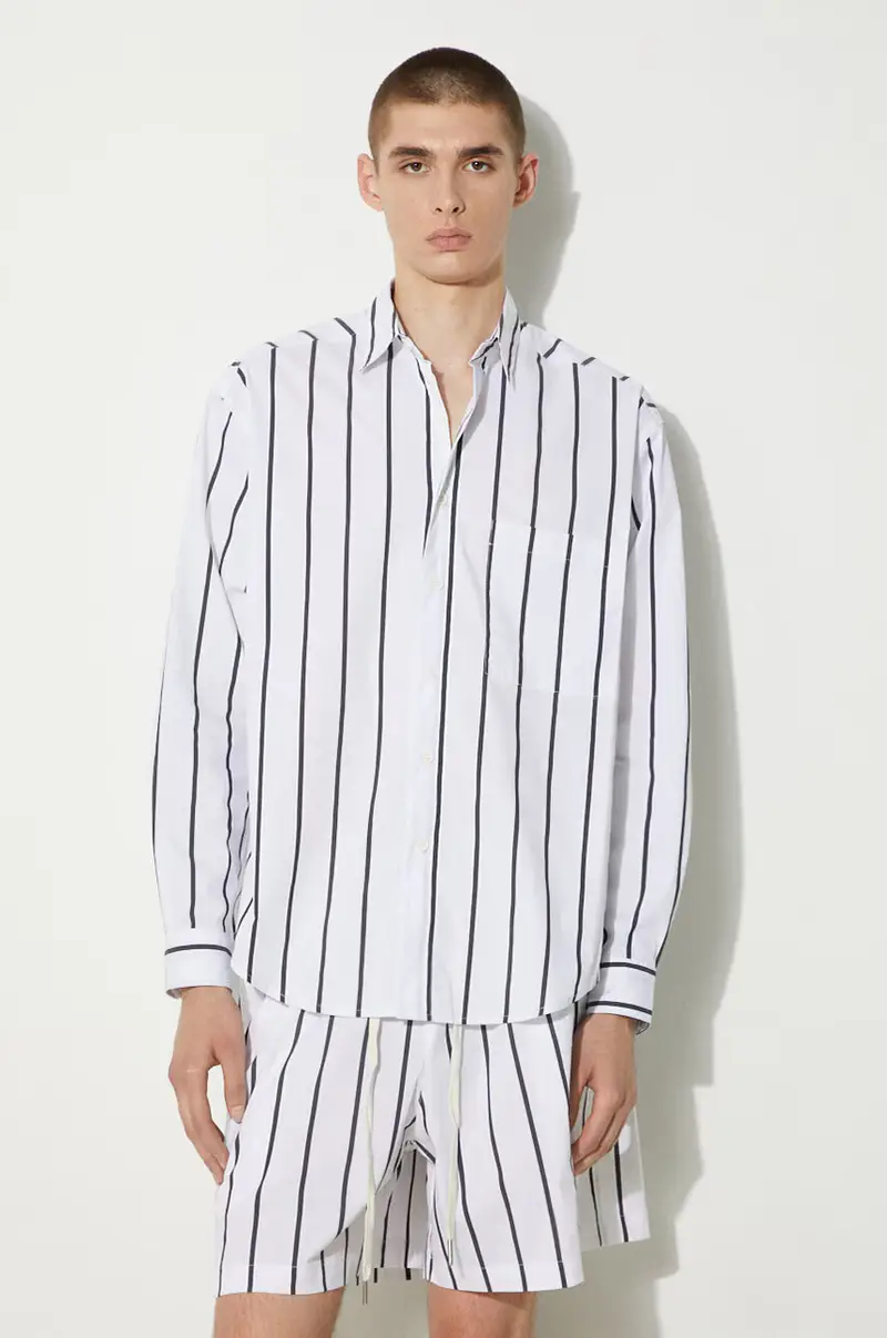 camicia in cotone Striped Dress Shirt uomo colore nero STRIPED.DRESS.SHIRT Bianco