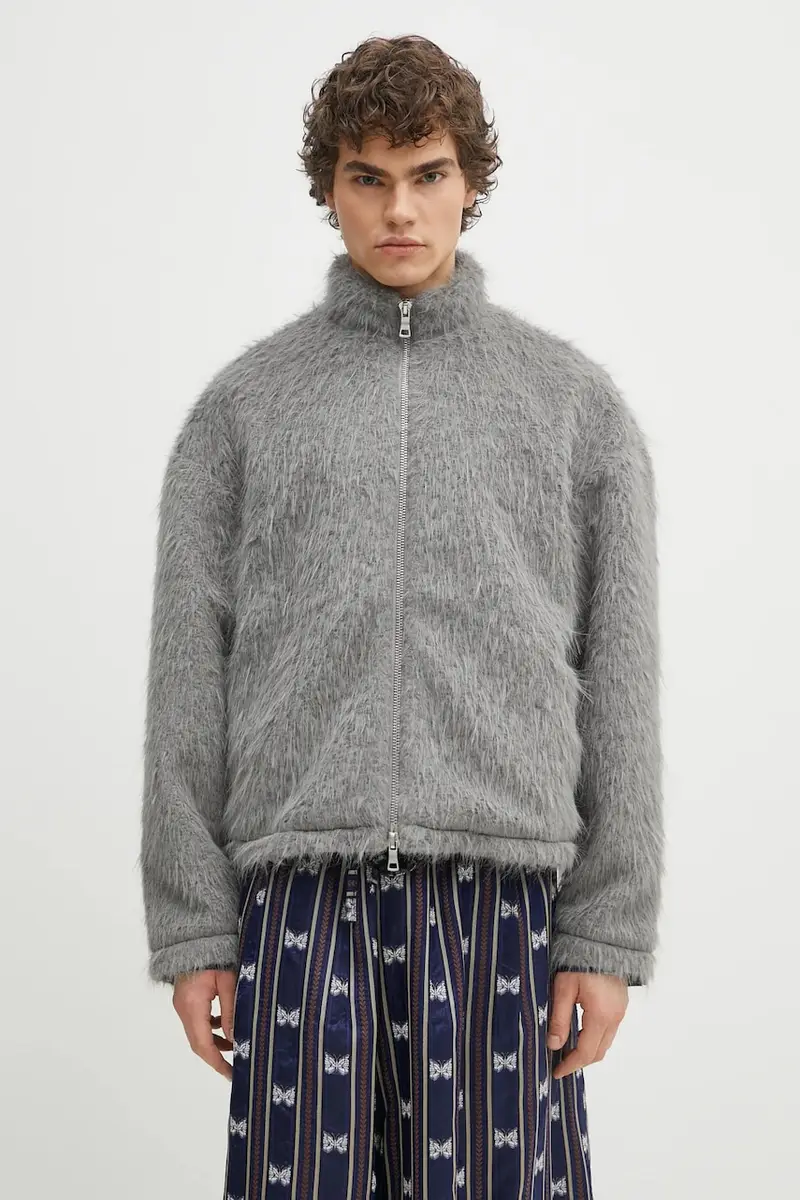 giacca Faux Alpaca Track Jacket colore grigio FAUX.ALPACA.TRACK.JACK