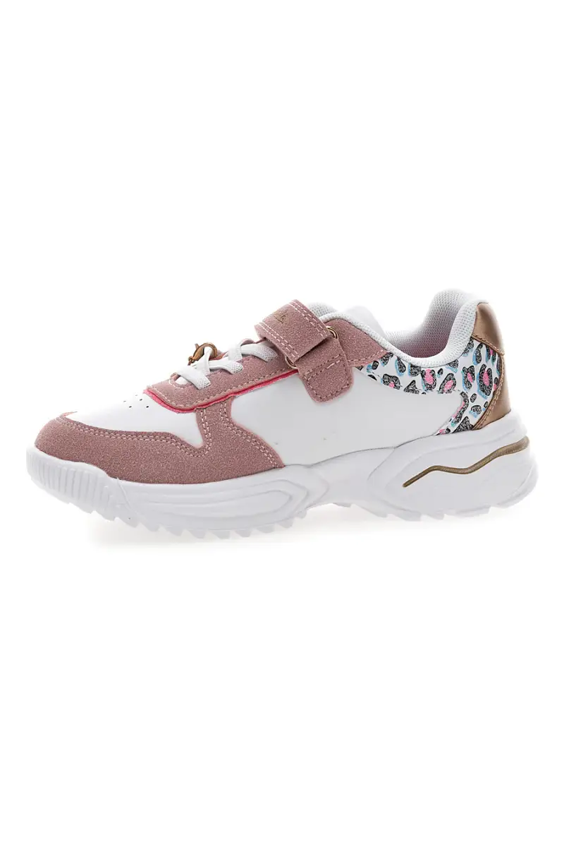 Sneakers bianche e rosa con fantasia animalier Mkids MG25124 [WHITE miniatura 4