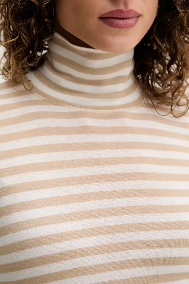 camicetta a maniche lunghe con lana BLASY colore beige 2526946028600 miniatura 5