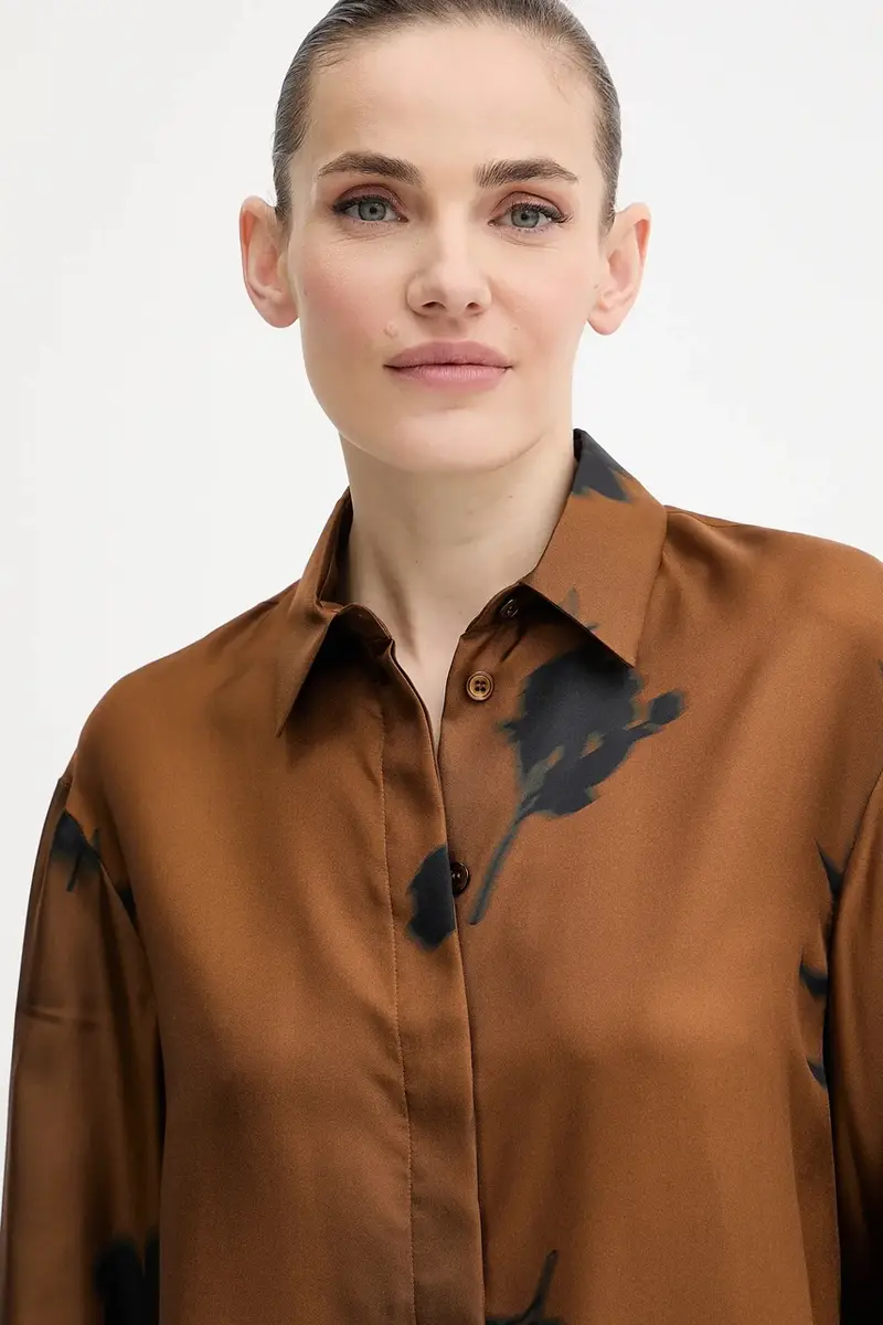 camicia in seta ERACLEA donna colore marrone 2526116057600 miniatura 3