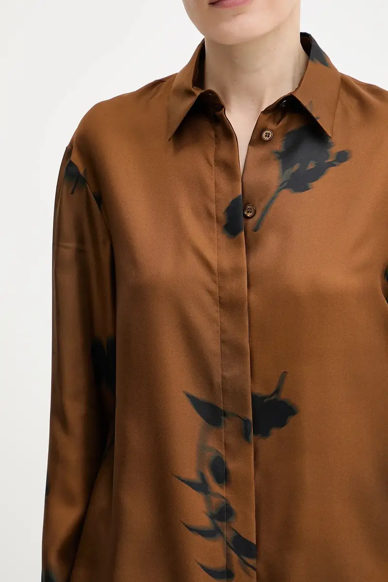 camicia in seta ERACLEA donna colore marrone 2526116057600 miniatura 4