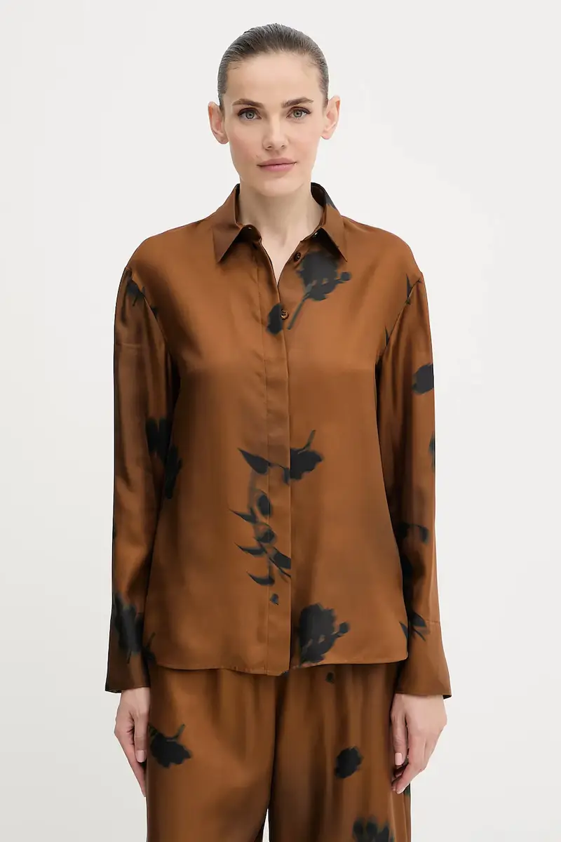 camicia in seta ERACLEA donna colore marrone 2526116057600