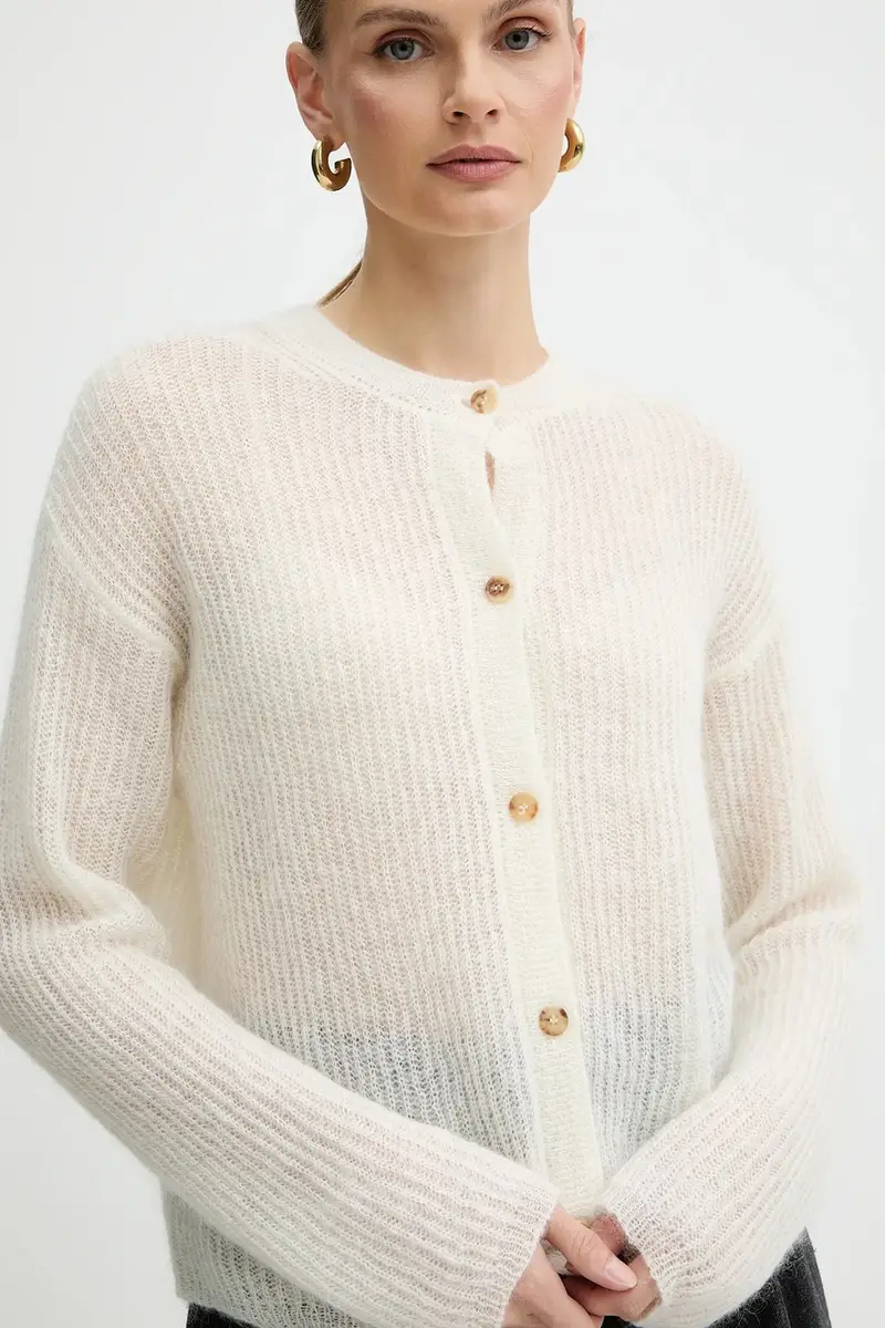 cardigan con lana MEANDRO colore beige 2526346028600 miniatura 4