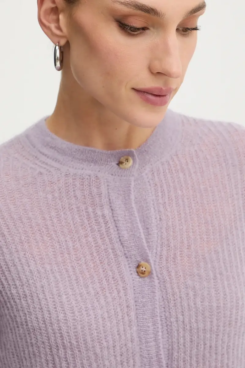 cardigan con lana MEANDRO colore violetto 2526346028600 miniatura 4