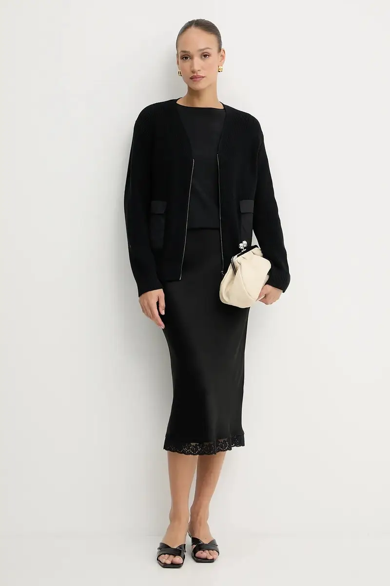 MM Cardigan Donna Nero 3845918 miniatura 2