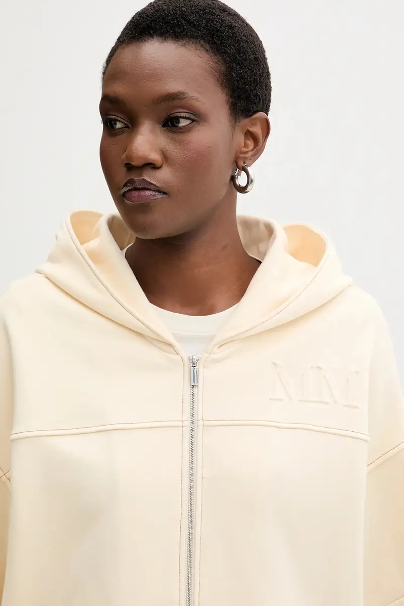 felpa YALE donna colore beige con cappuccio con applicazione 2526926047600 miniatura 4