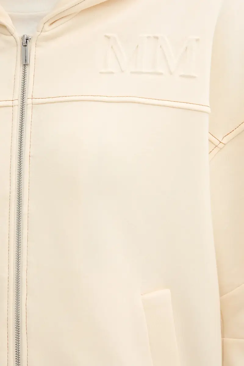 felpa YALE donna colore beige con cappuccio con applicazione 2526926047600 miniatura 5