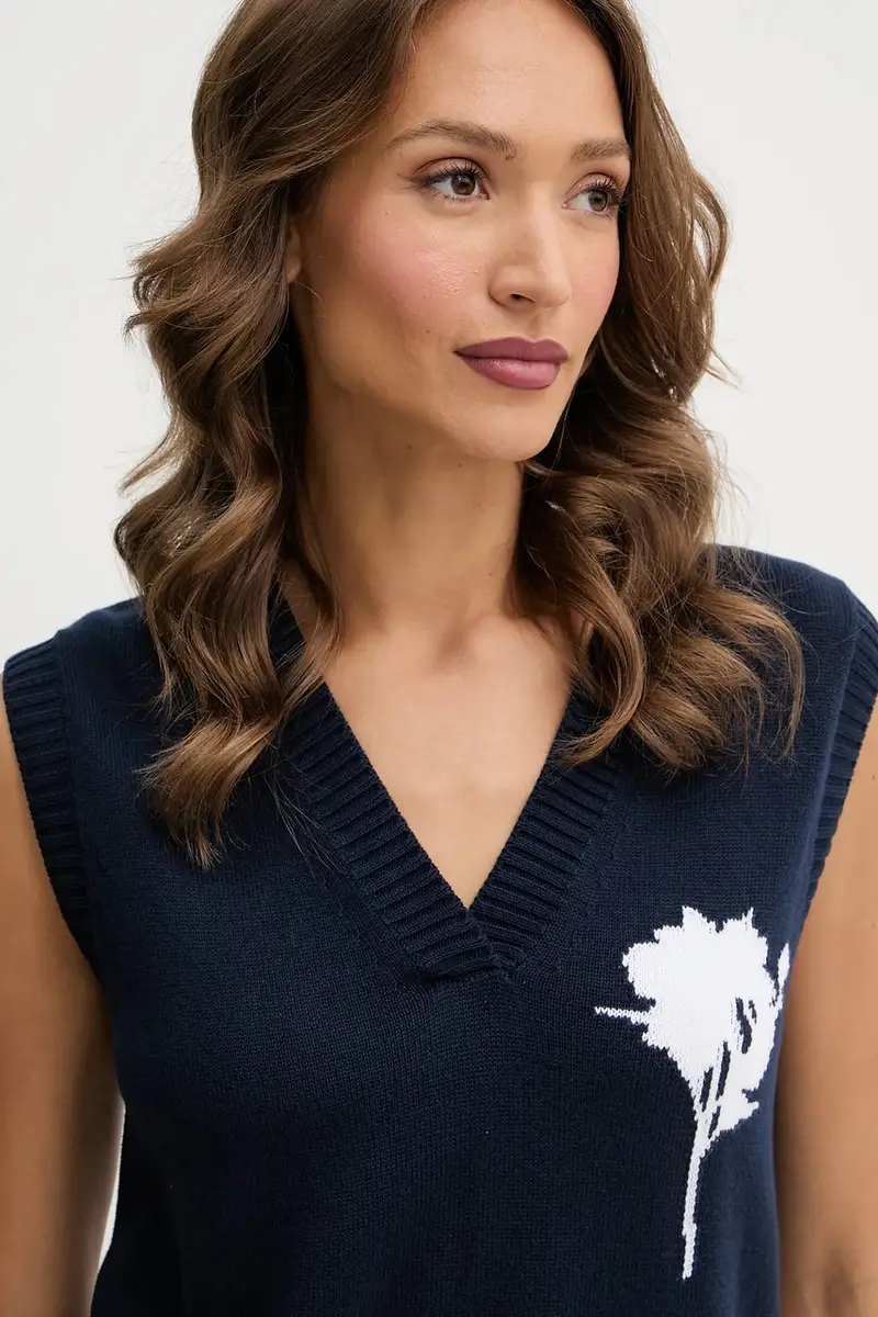 gilè in cotone BACIO donna colore blu navy 2526356017600 miniatura 4