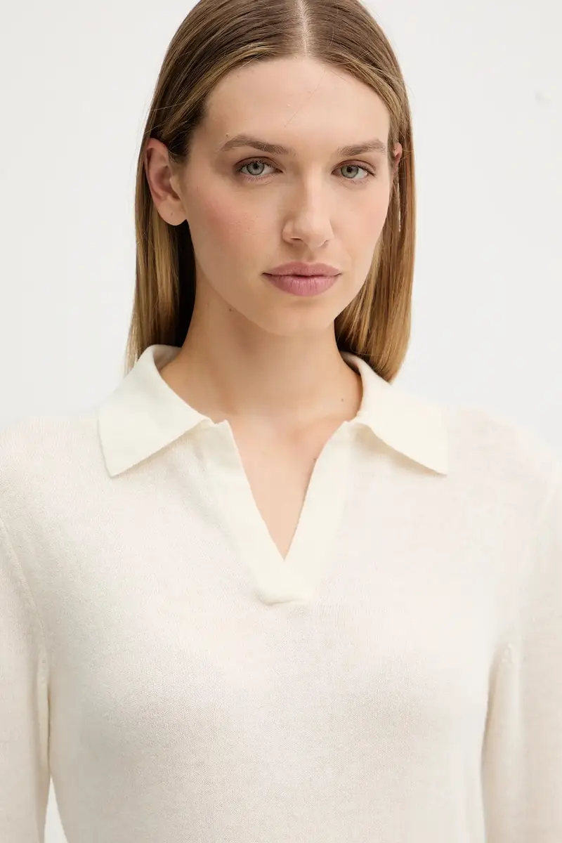 maglione in lana MOXA donna colore beige 2526366058600 miniatura 4