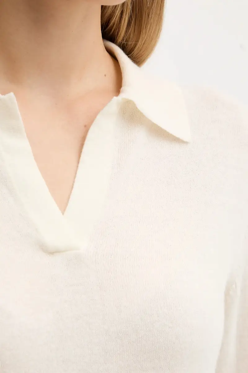 maglione in lana MOXA donna colore beige 2526366058600 miniatura 5