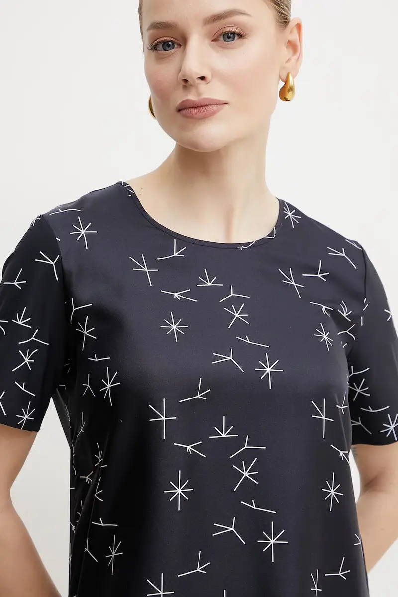 Max Mara Leisure blusa con una miscela di seta donna colore blu navy 2516941087600 miniatura 4