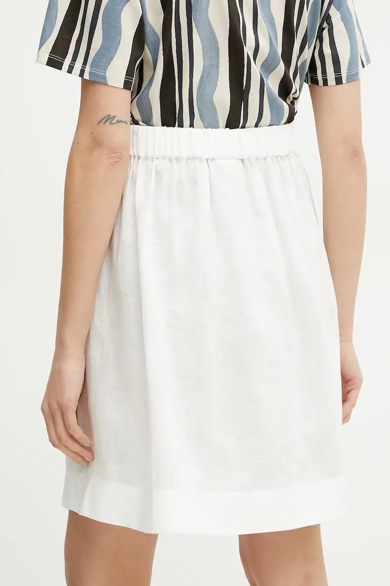 Max Mara Leisure gonna di lino colore bianco 2516101018600 miniatura 3