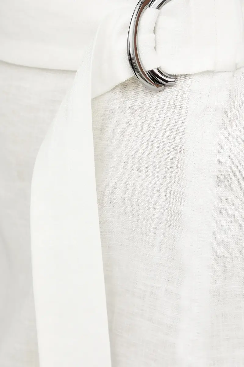 Max Mara Leisure gonna di lino colore bianco 2516101018600 miniatura 4