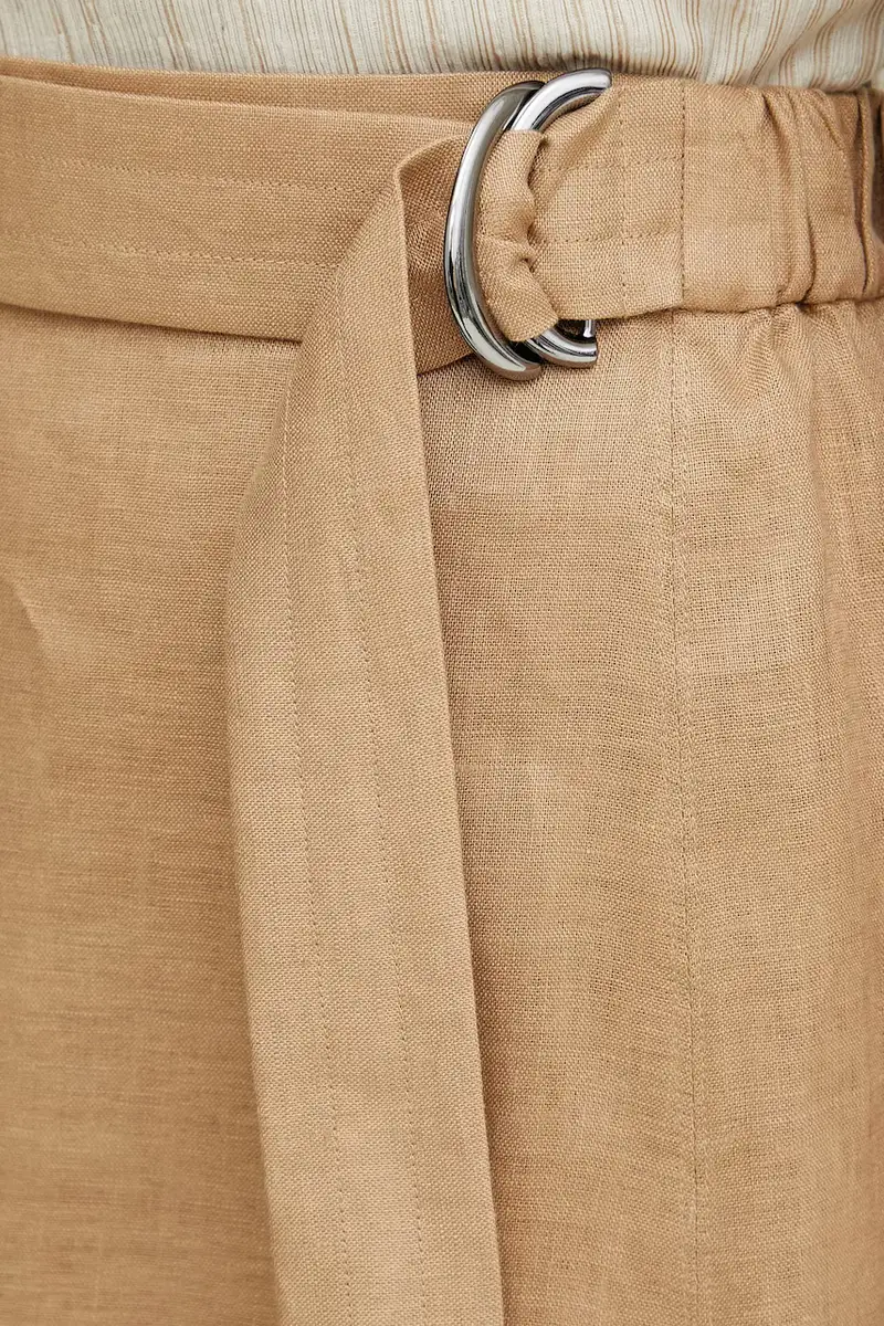 Max Mara Leisure gonna di lino colore marrone 2516101018600 miniatura 4